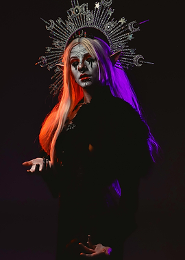 Ethereal Elf with Crown and Makeup