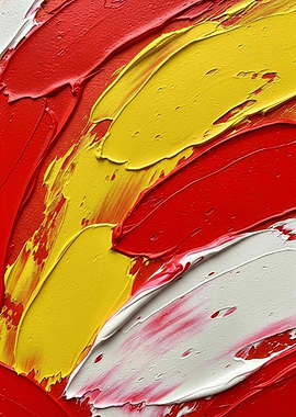 Abstract Red, Yellow, and White Painting