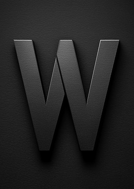 Matte Black Letter W