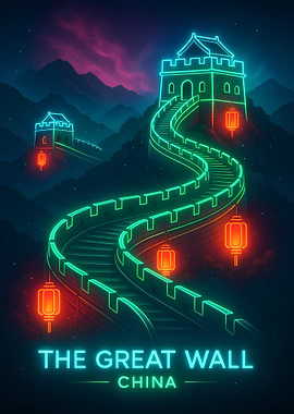Neon Great Wall of China