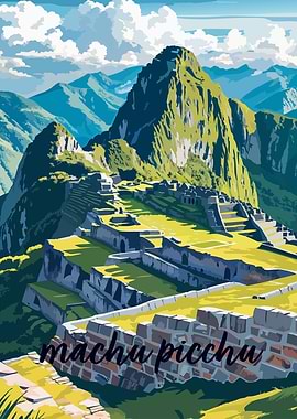 Machu Picchu Landscape Illustration