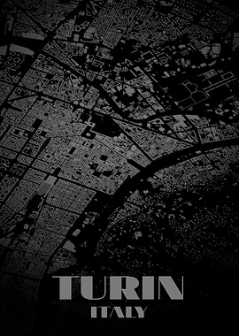 Turin, Italy Cityscape Map