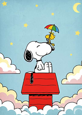 Snoopy and Woodstock on Doghouse