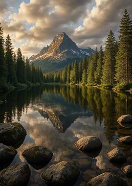 Mountain Reflection in Lake