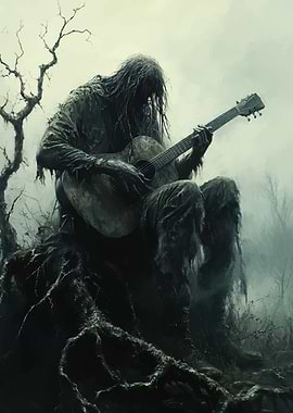 Swamp Creature Playing Guitar