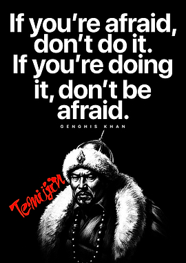 Genghis Khan Inspirational Quote Metal Poster – Motivational Warrior Mindset Wall Art for Office or Home Decor
