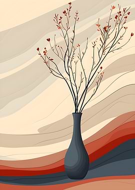 Vase with Branches Digital Art