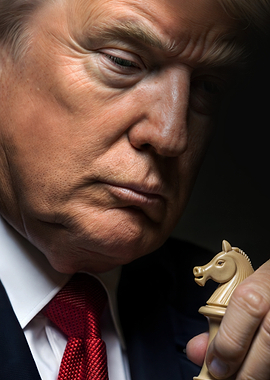 Donald Trump with Chess Knight