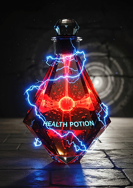 Health Potion with Lightning Effects