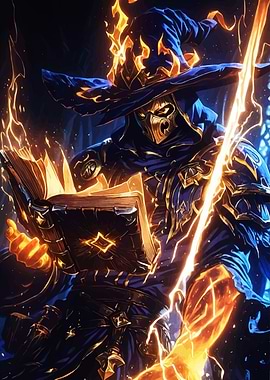 Mystical Wizard Casting Spell