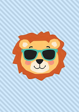 Cool Lion with Sunglasses Illustration