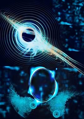 Abstract Blue Light Rings