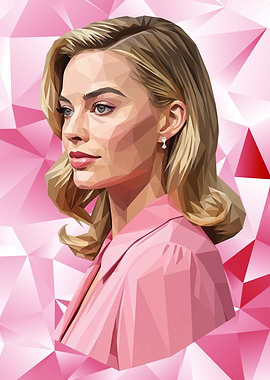 Margot Robbie Low Poly Portrait