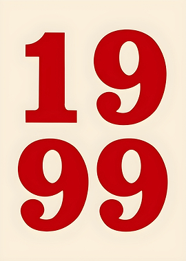 Red 1999 on Cream Background