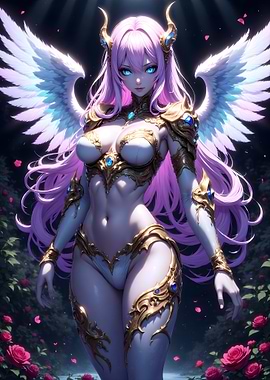 Anime Angel with Wings and Armor