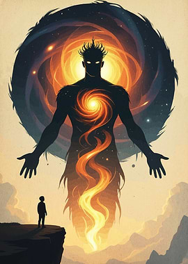 Silhouette Figure Cosmic Energy