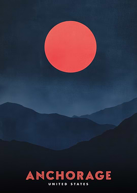 Anchorage, United States Minimalist Travel Poster