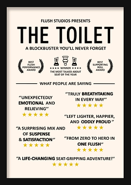 Funny Bathroom Review Art Toilet Rating Poster