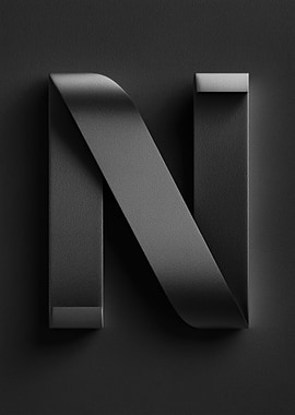 Matte Black Letter N