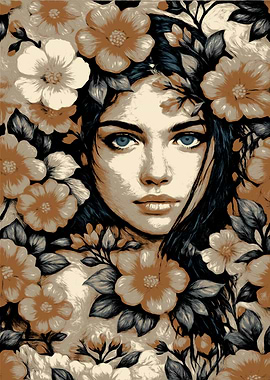 Floral Portrait of a Woman