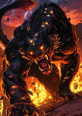 Fiery Black Panther