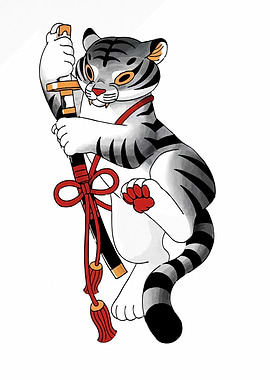 Tiger with Katana Illustration