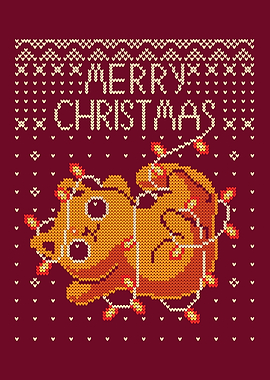 Merry Christmas Kitty Cat - Christmas lights