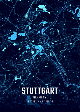 Stuttgart Midnight City Map