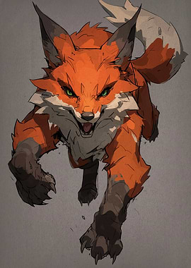 Aggressive Fox Digital Art