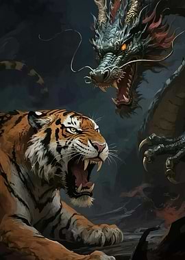 Tiger and Dragon Confrontation Artwork
