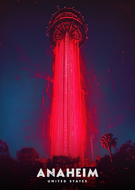 Anaheim, United States - Tower at Night