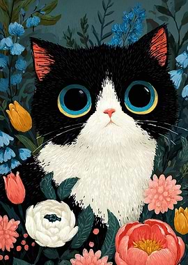 Floral Cat Portrait