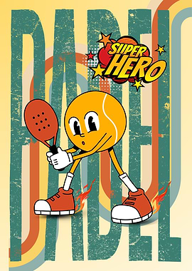 Funny Padel Super Hero