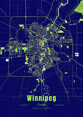 Winnipeg City Map - Modern Design