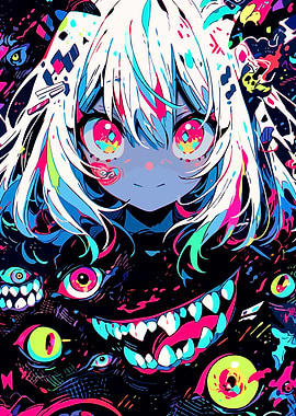 Anime Girl with Monster Eyes