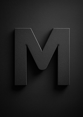 Matte Black Letter M