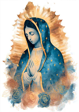 Our Lady of Guadalupe Watercolor Art