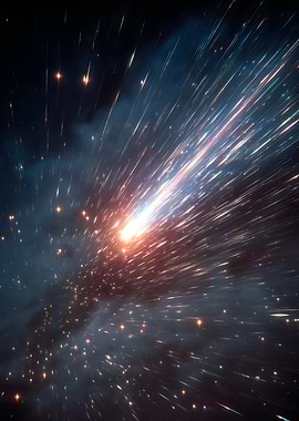 Comet Streaking Through Space