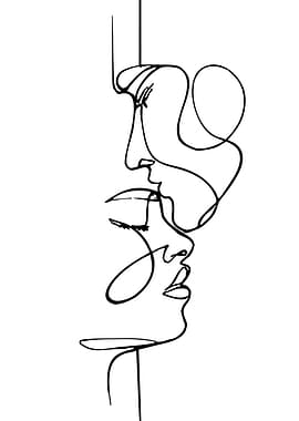 Continuous Line Drawing of Two Faces
