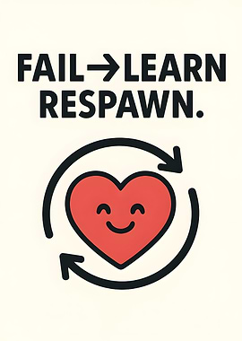Fail, Learn, Respawn Heart
