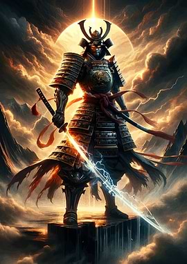 Samurai Warrior with Lightning Sword