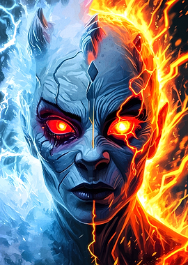 Fire and Ice Elemental Portrait