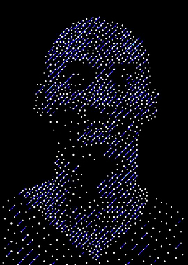 Abstract Portrait with Dots and Lines