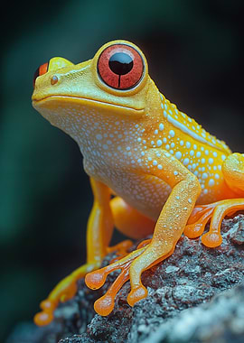 Yellow Frog with Red Eyes