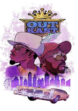 Outkast Duo with Cityscape and Car