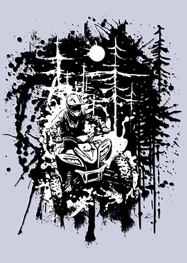 ATV quad bike Rider in Forest