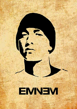 Eminem Portrait on Textured Background