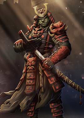 Orc Samurai Warrior Illustration