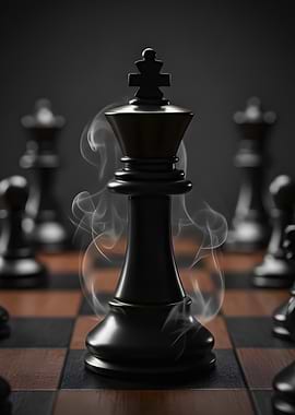 Chess King in Smoke