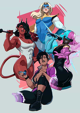 Superhero Team Illustration